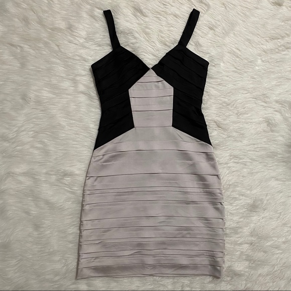 BCBGMAXAZRIA Black and Gray Dress - Picture 4 of 11